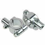 Universal Motorbike Motorcycle Chrome Mirror mounts For 22mm Bars 8mm Threads - TDRMOTO