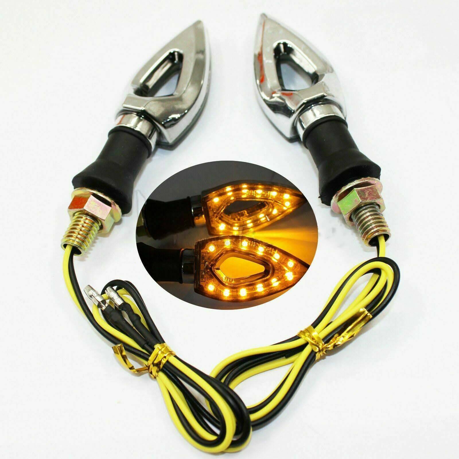4x Mini LED Indicators Motorcycle Motorbike LED Blinkers For Yamaha Honda Suzuki - TDRMOTO