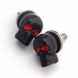 Black 3D Skull Motorcycle License Plate Frame Bolts Fastener Screws - 2pcs - TDRMOTO