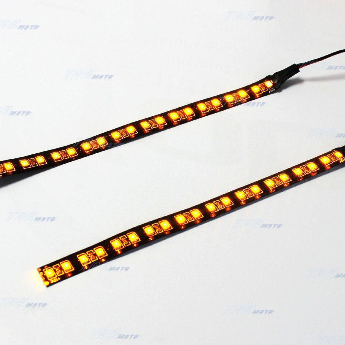 2x Front Fork LED Turn Signal Lights Indicator Strip For Kawasaki Honda Harley - TDRMOTO
