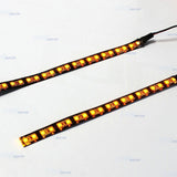 2x 20 LED SMD Motorcycle LED Strip Turn Signal Indicator Blinker Light Amber - TDRMOTO