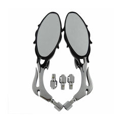 CHROME FLAME MOTORCYCLE REARVIEW MIRRORS 4 KAWASAKI VULCAN VN EN 800 900 1500 - TDRMOTO