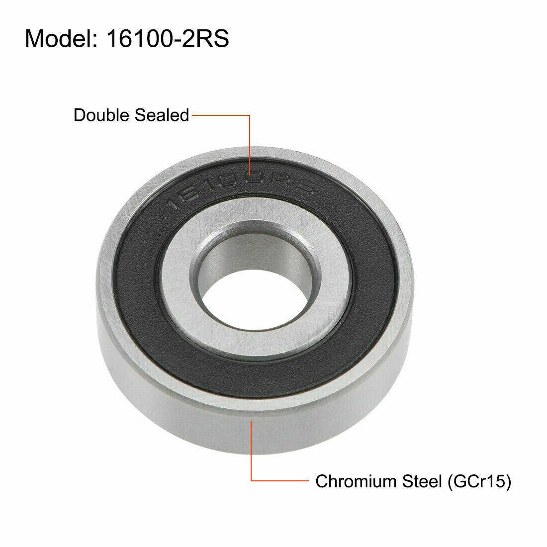 16100-2RS 10 x 28 x 8 mm Ball Bearings Double Sealed Chrome Steel - TDRMOTO