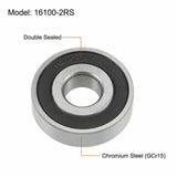 16100RS 10 x 28 x 8 mm Ball Bearings Double Sealed Rubber Steel - TDRMOTO