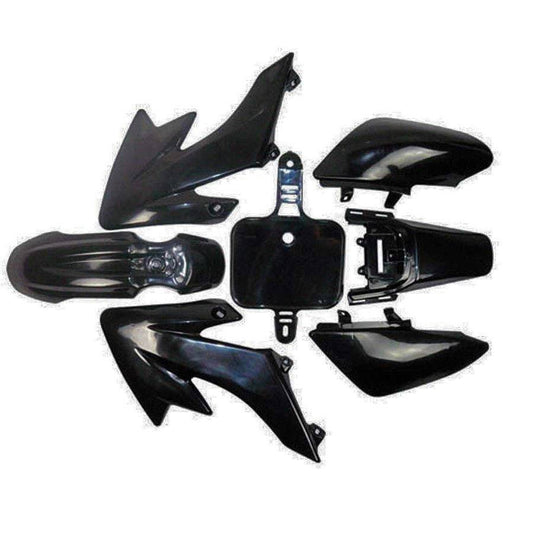 Black Pit Bike PLASTICS Honda CRF50 Style - 110cc 120cc 125cc Pitbike Fairing - TDRMOTO