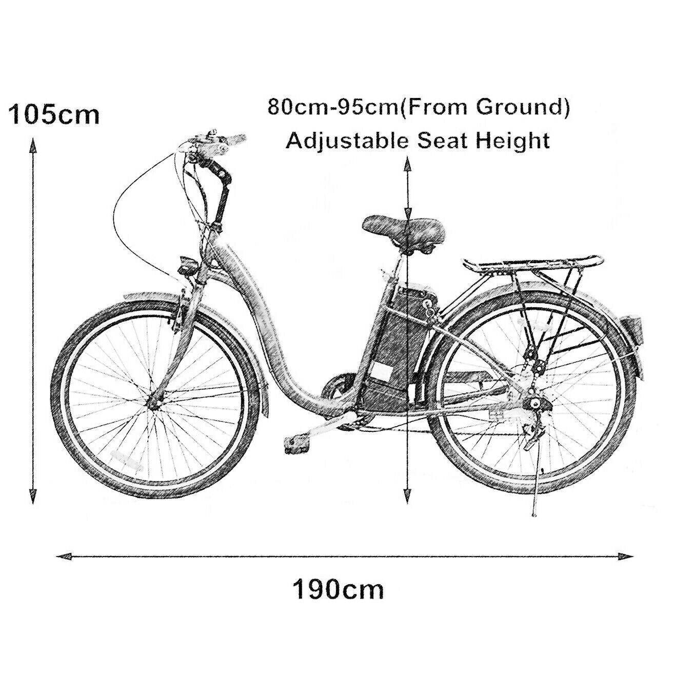 TDR 250W 26" White Electric Bike with 10Ah Lithium Ion Battery - TDRMOTO