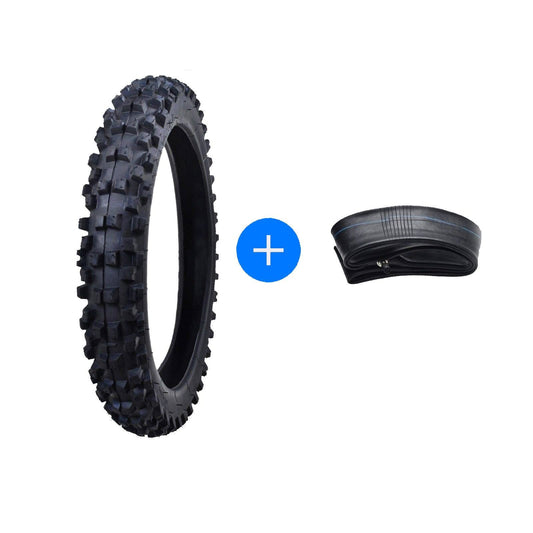 60/100-14" Knobby Front Tyre & Tube For Motorcycle Dirt Bike Pro Trail Bike - TDRMOTO