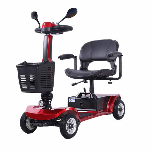 Red Foldable Electric Mobility Scooter 250W Portable 150kg Load Capacity - TDRMOTO