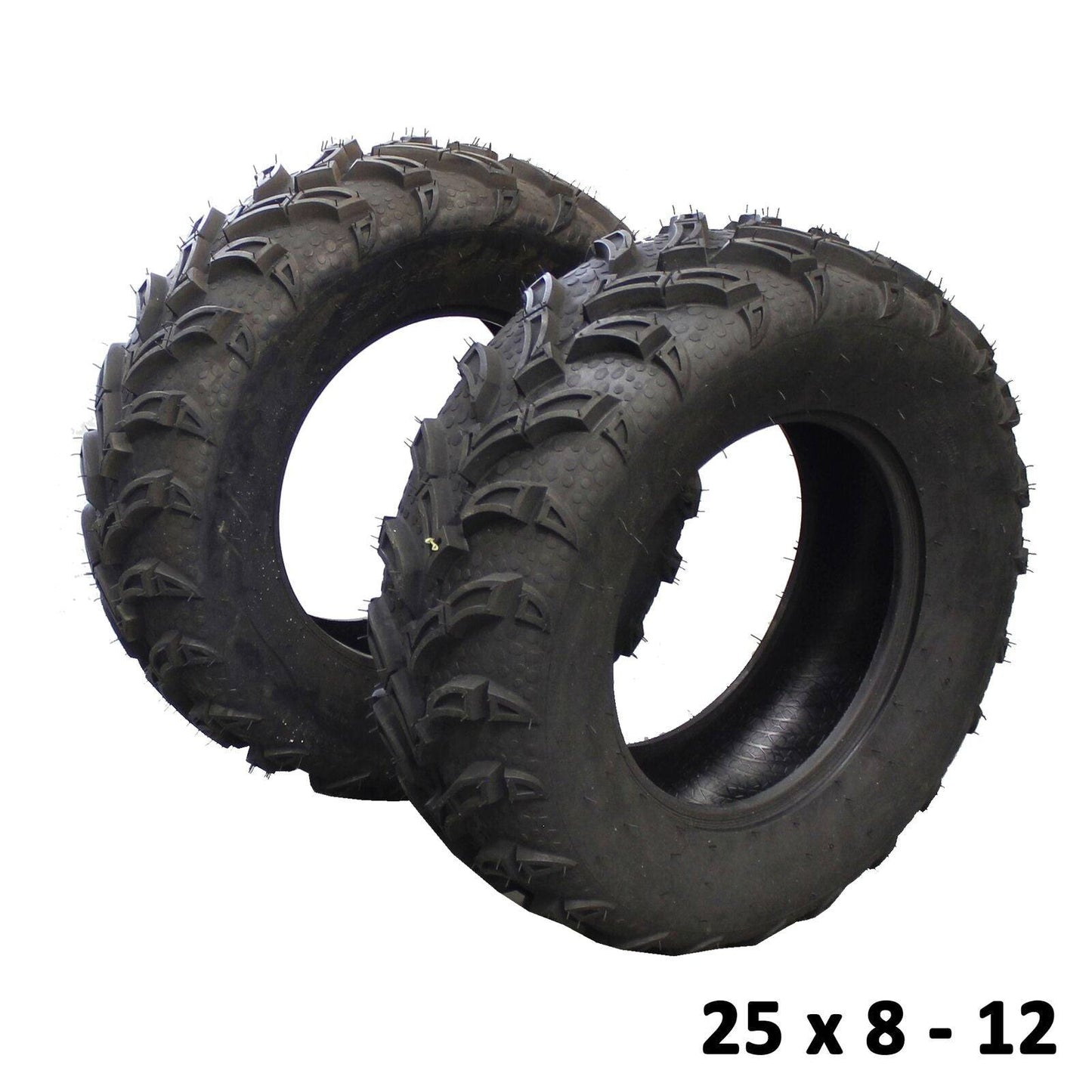 2pcs 25x8-12" & 2pcs 25x10-12" Tyres 6ply For Off Road Quad ATV Farm Dirt Bike - TDRMOTO