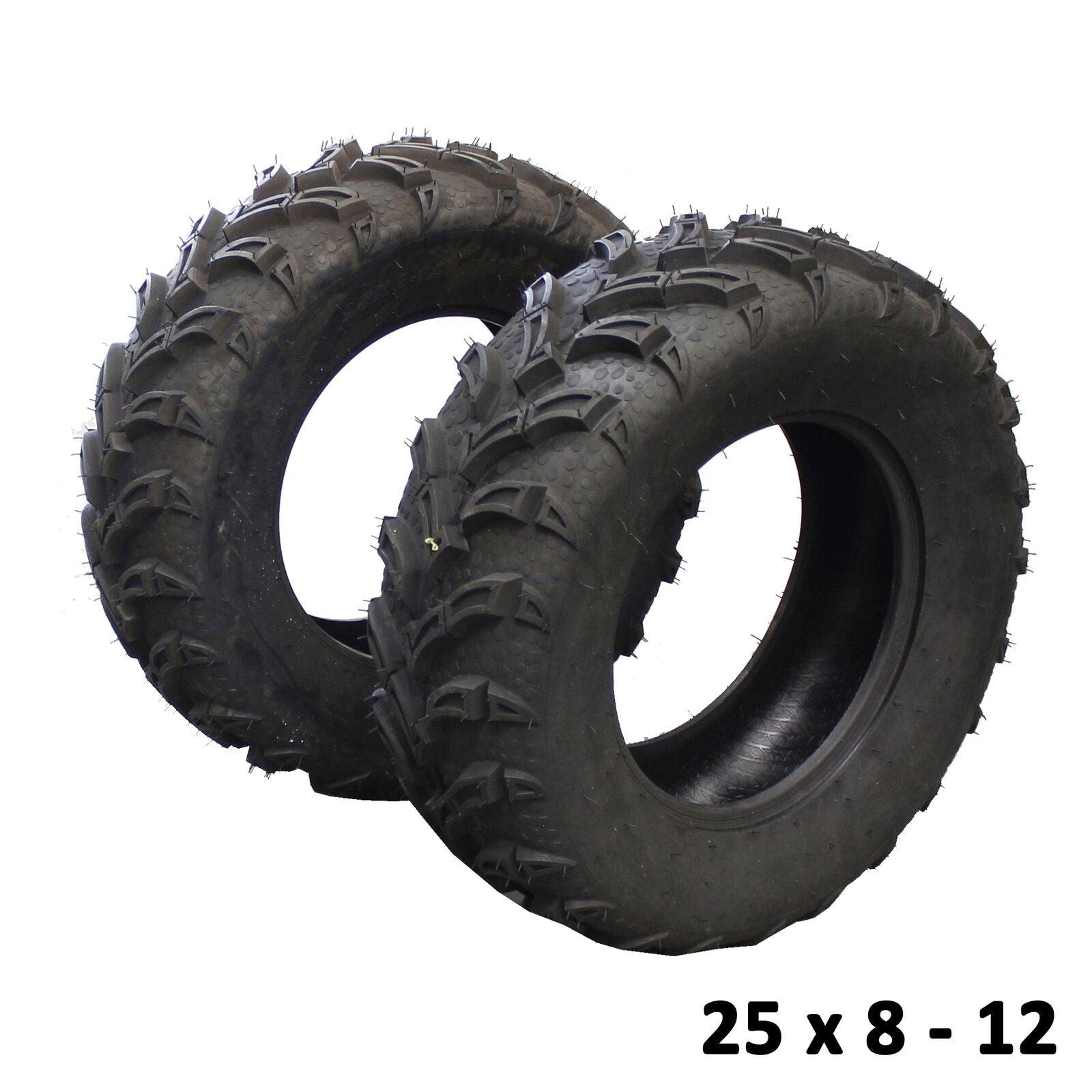 2pcs 25x8-12" & 2pcs 25x10-12" Tyres 6ply For Off Road Quad ATV Farm Dirt Bike - TDRMOTO