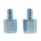 2 pieces Silver Motorcycle Mirror Mount Adapter Right 10mm to Right 8mm - Thread Reducer Converter - TDRMOTO