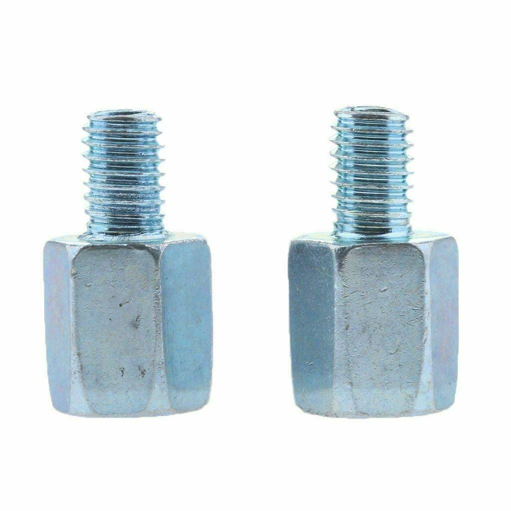 2 pieces Silver Motorcycle Mirror Mount Adapter Right 10mm to Right 8mm - Thread Reducer Converter - TDRMOTO