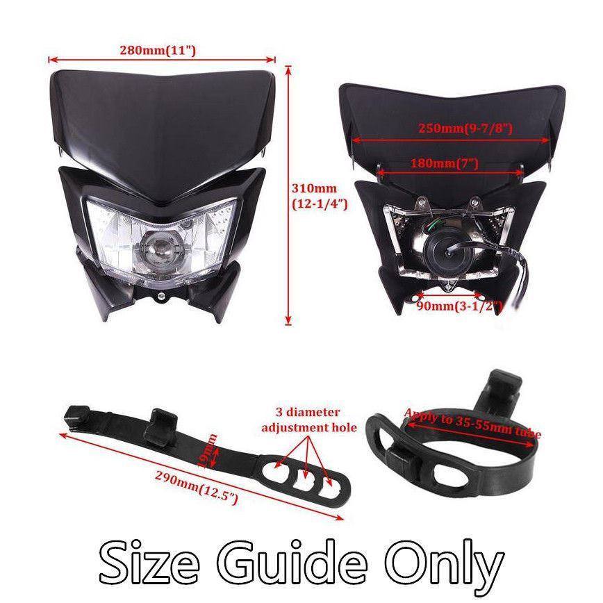 Black Rec Reg Headlight Head Light lamp For Yamaha YZ450 WR450 WR250 - TDRMOTO