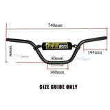 Handlebar + Yellow Hand Grips Universal 22mm For Off Road Motorcycle Dirt Bike - TDRMOTO