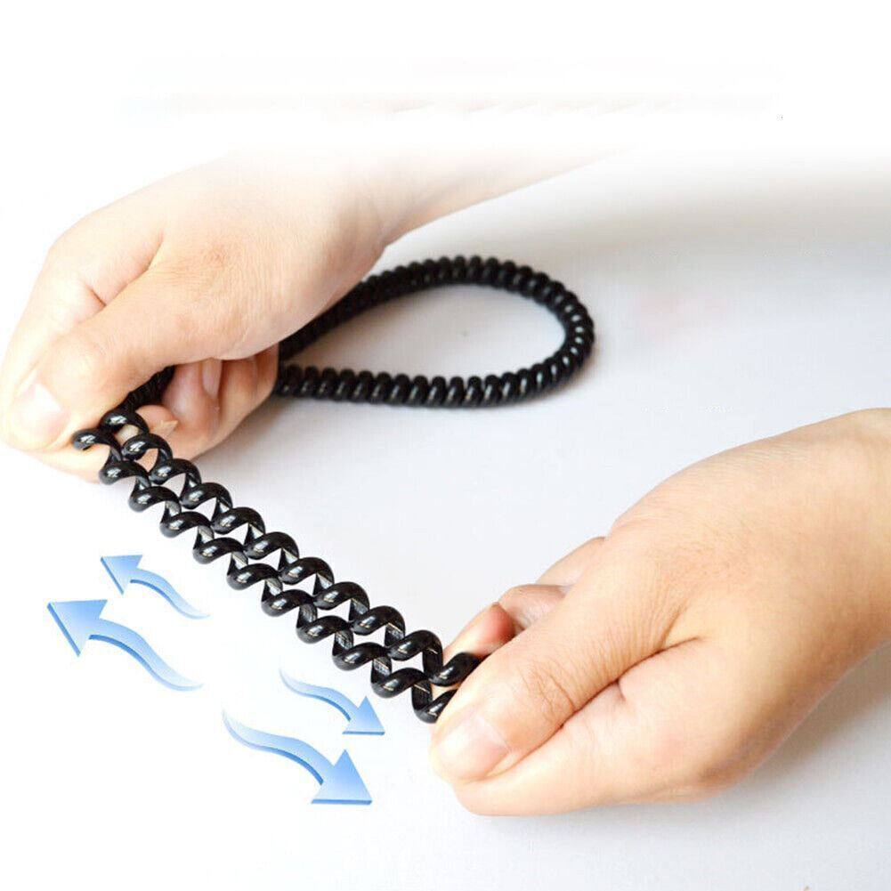 Black Spiral Cable Wire Wrap Protector Cover Sleeve 2m - TDRMOTO