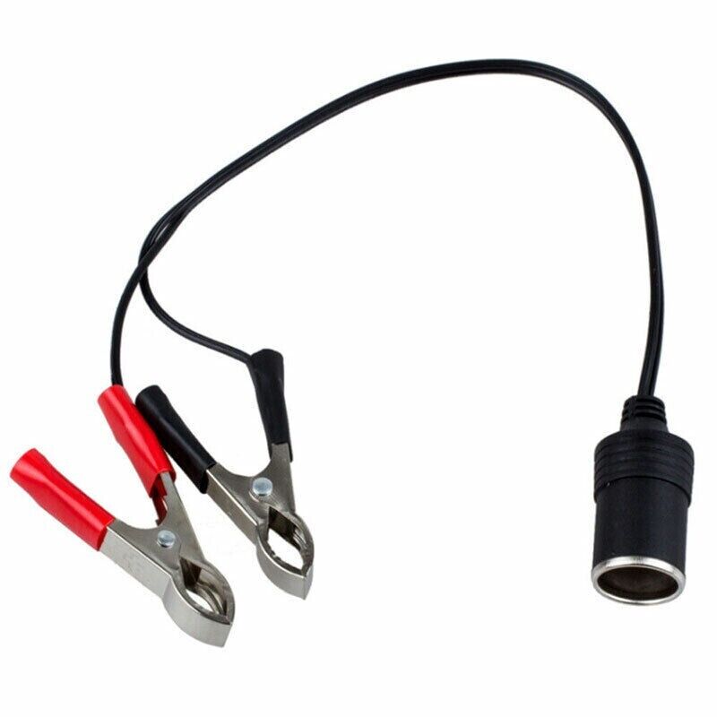 12V Battery Terminal Clip-on Clip to Cigarette Lighter Power Socket Adapter