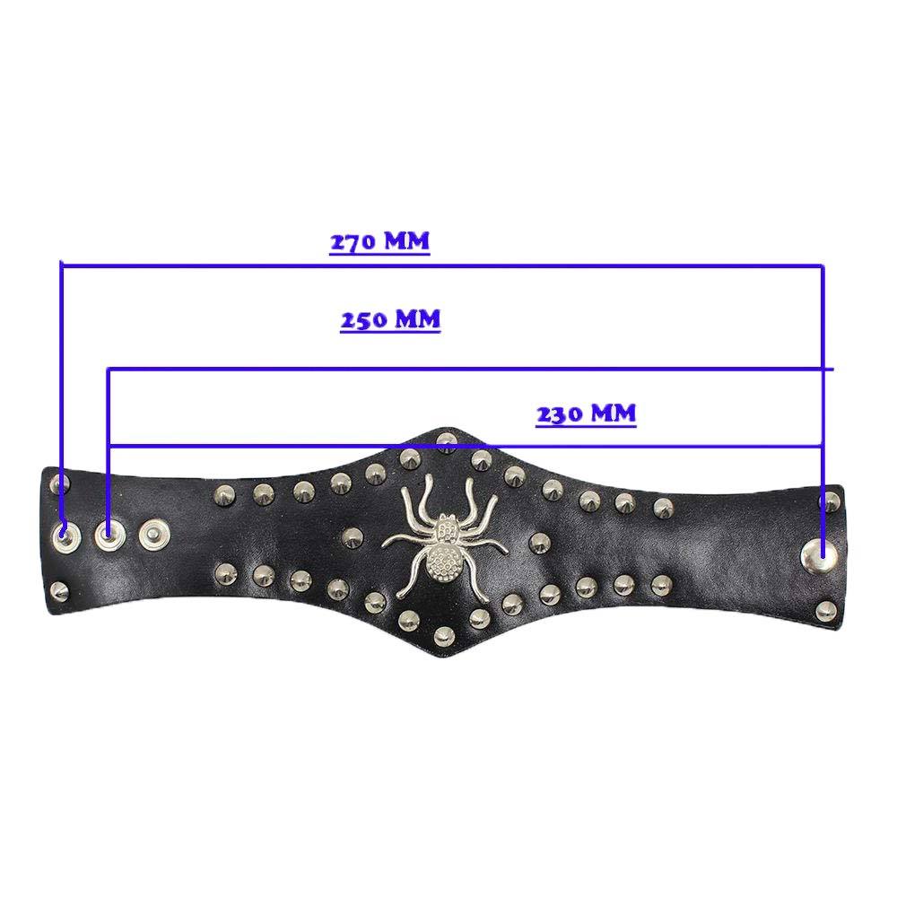 Fashion Men Black PU Leather Spider Bracelet Punk Biker Rock Gothic Wristband - TDRMOTO