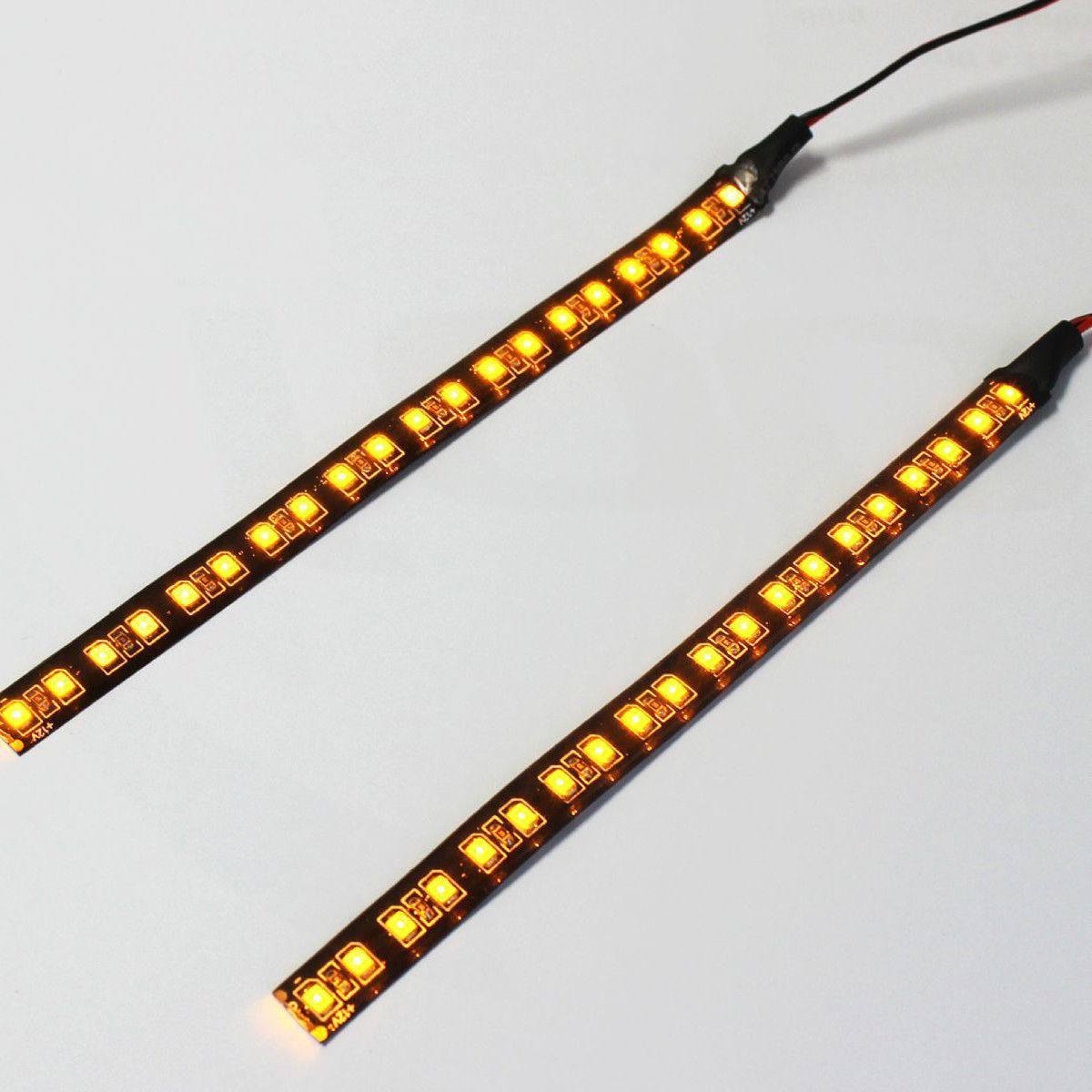 2x Front Fork LED Turn Signal Lights Indicator Strip For Kawasaki Honda Harley - TDRMOTO