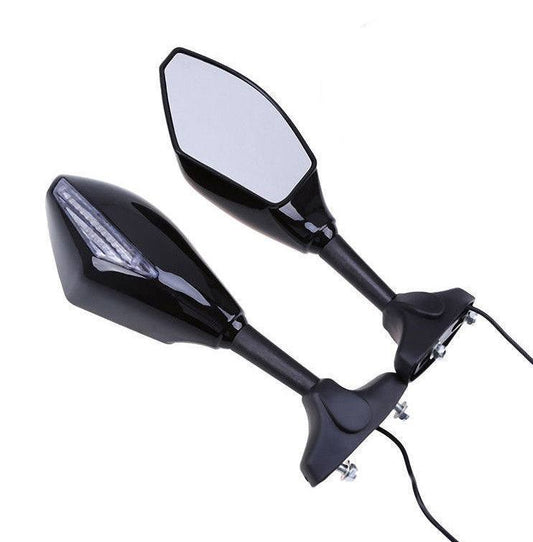 Motorcycle Side Mirrors + Led Indicators For Kawasaki Ninja 250R 2008-2011 - TDRMOTO