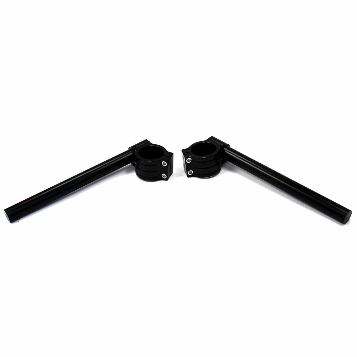 Pair Clip-On Black Handlebar 43 mm F Yamaha YZF-R6 1999 2000 2001 2002 ...