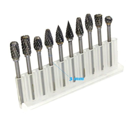 10x Solid Carbide Burrs For Dremel Rotary Tool Drill Die Grinder Carving Bit AU - TDRMOTO