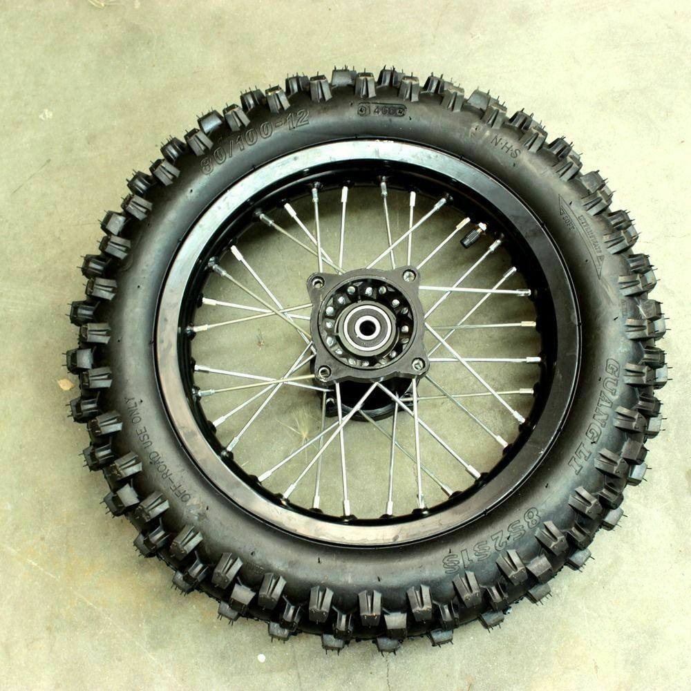 12 Inch 15mm Axle Complete Rear Wheel for 110cc 125cc 140cc Dirt Trail Pit Bikes - TDRMOTO