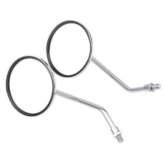 8mm Chrome Round Motorcycle Side Rear View Mirrors - TDRMOTO