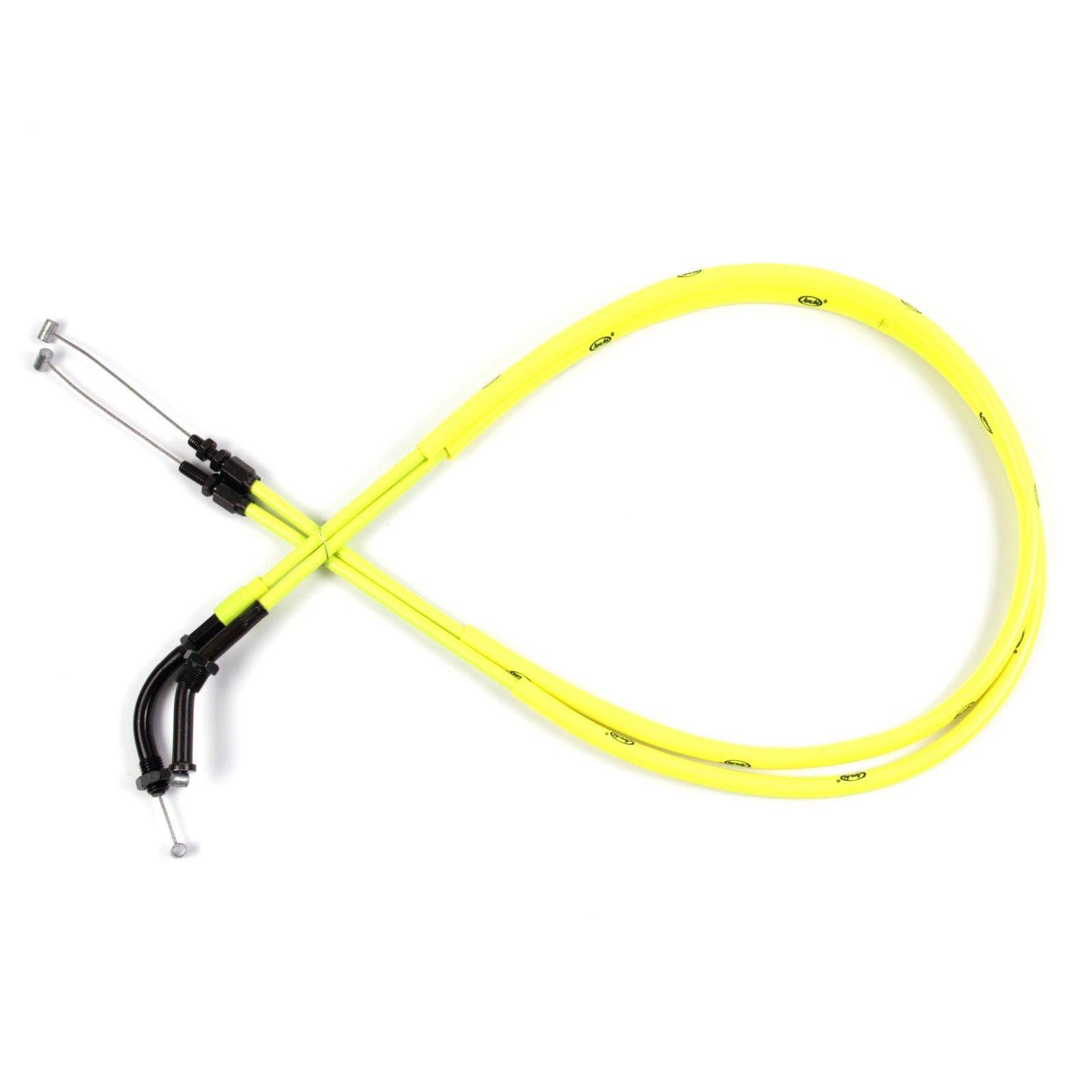 Pair of Black/Yellow/Orange Throttle Cable for Honda CB1300 2003-2016 - TDRMOTO