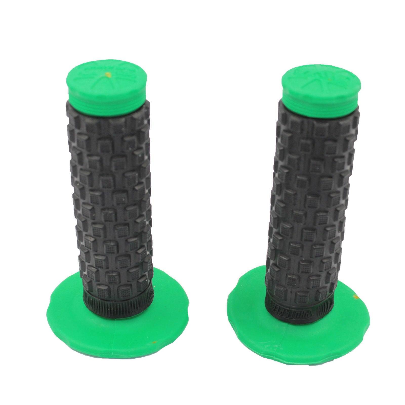 Green Black Motorcycle Grips 7/8" 22mm Handle Bar Pro Pit Dirt Bike Hand Grip - TDRMOTO