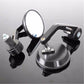 Round Universal Black Motorcycle 7/8" Bar End Rear Side View Mirrors Cafe Racer - TDRMOTO