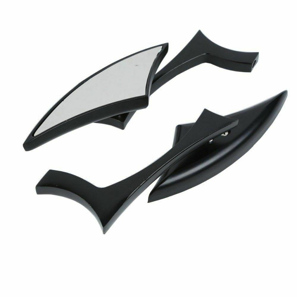 Black Spear Motorcycle Rear View Side Mirrors 8mm 10mm Universal Fit - TDRMOTO