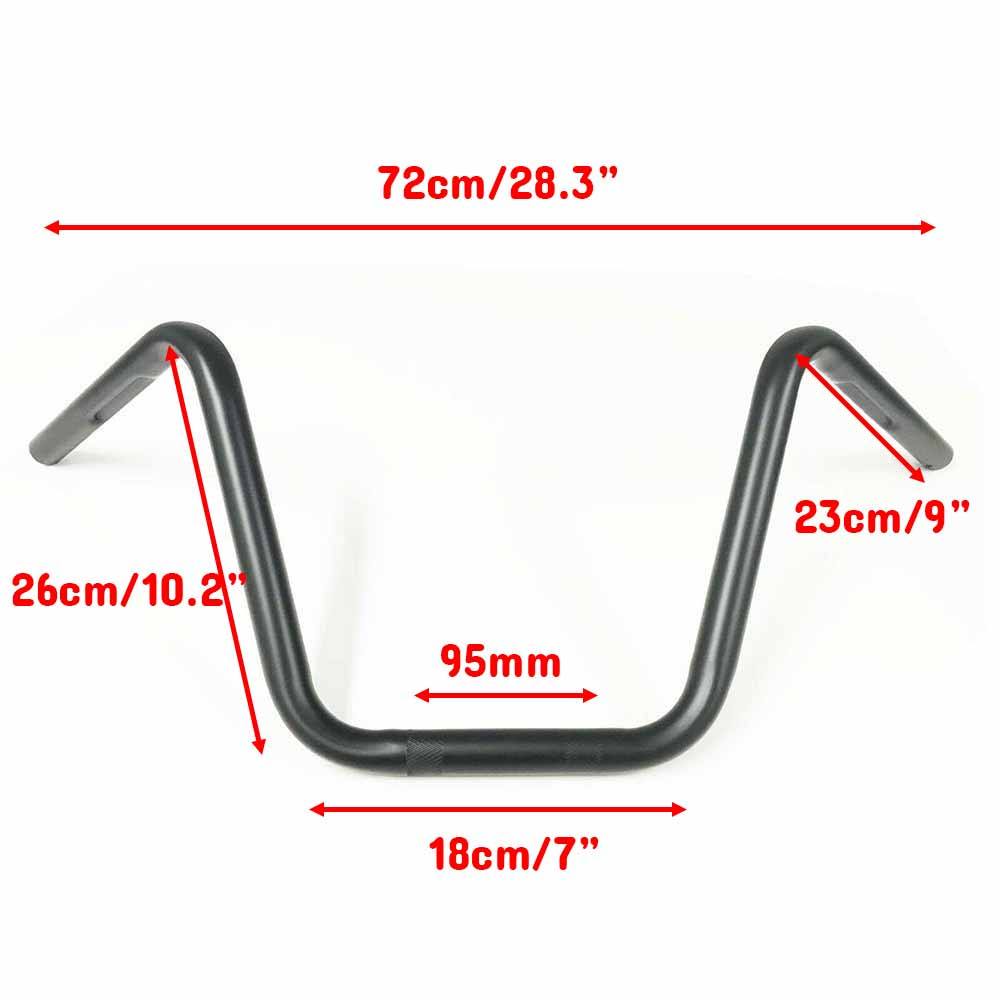 Black 25mm 1" Motorcycle Handlebars Ape Hanger Z Bar High Rise For Harley Suzuki - TDRMOTO