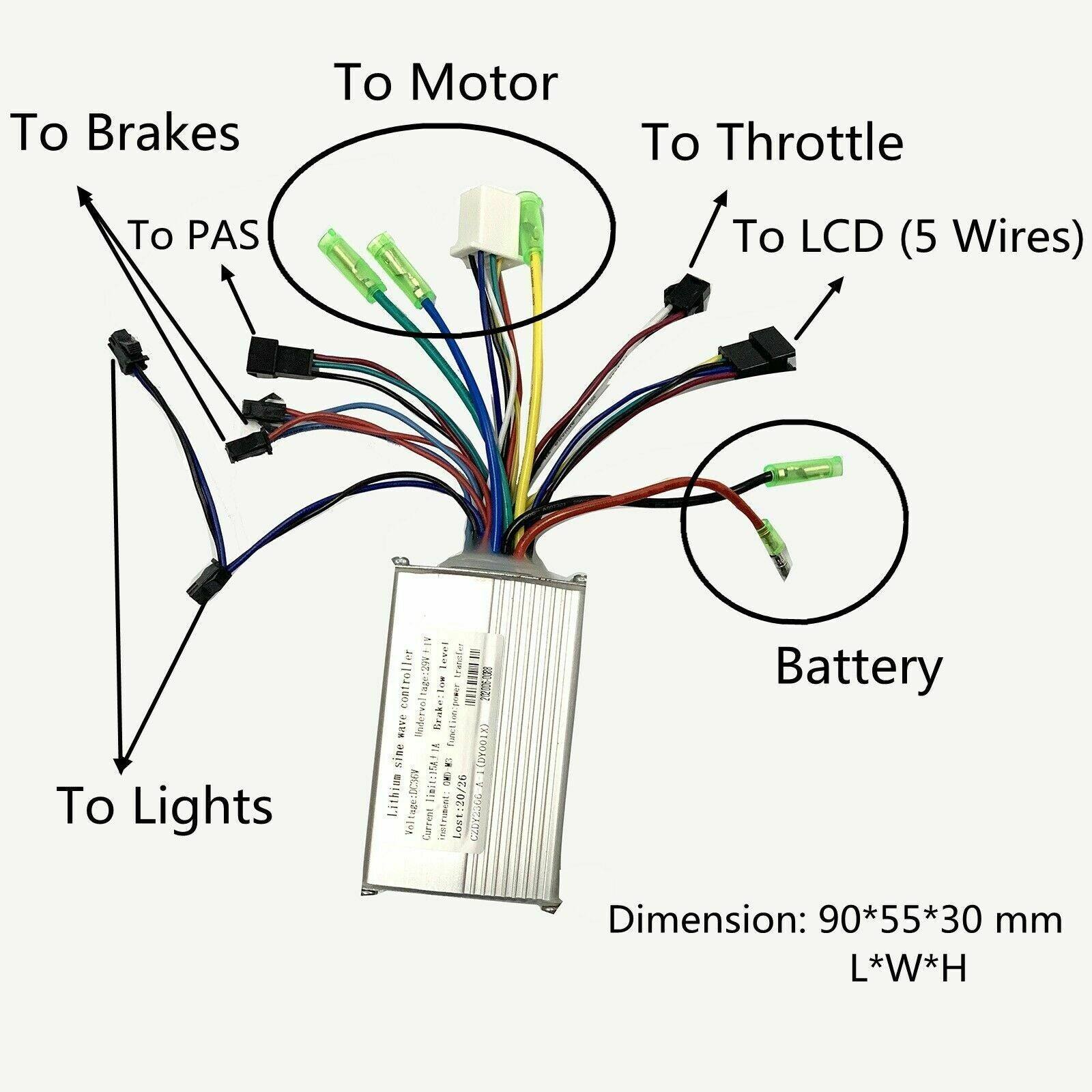 36V 350W 250W Electric Bike Bicycle ScootersBrushless Motor Controller Box - TDRMOTO