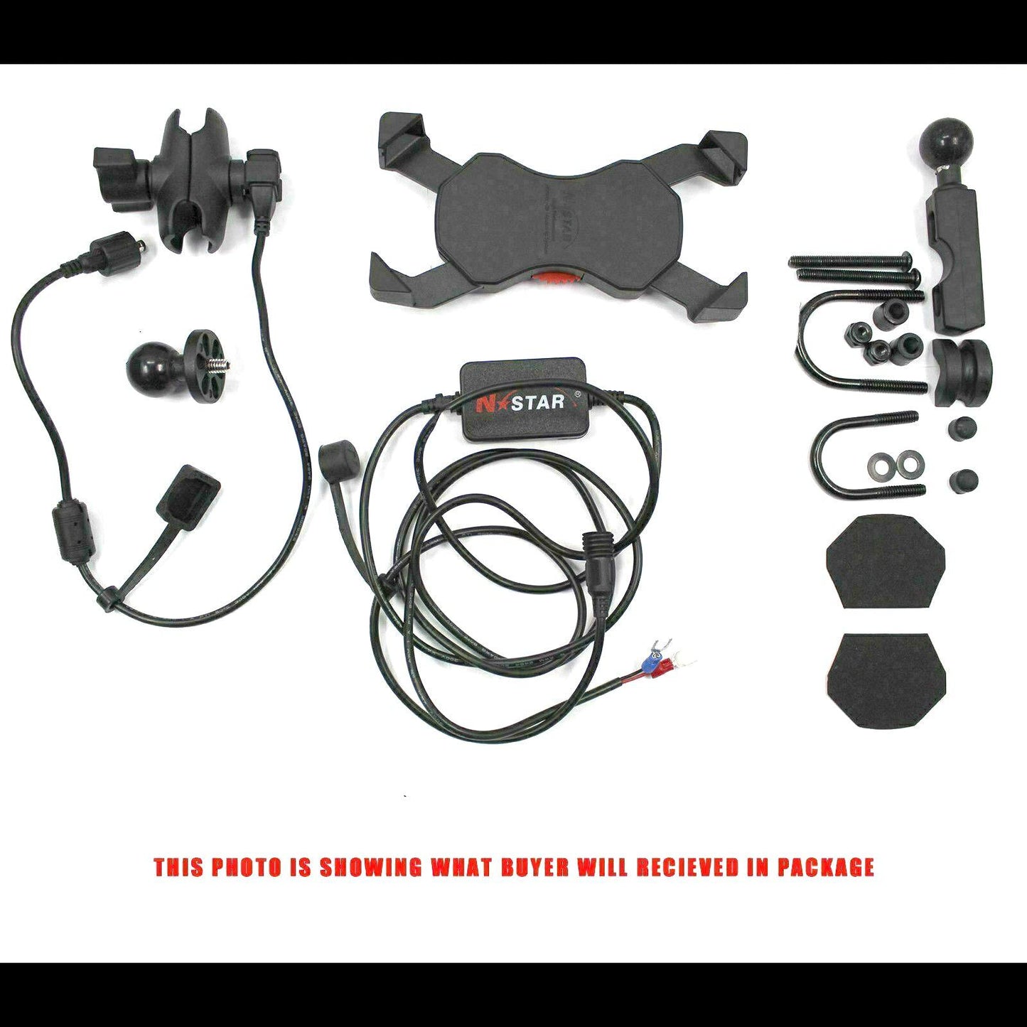 X-Bracket Motorcycle Bike Lever Mount Cellphone Holder USB Charger Cell Phone - TDRMOTO