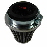 1x 42mm Chrome Pod Air Filter For Dirt Bikes ATV Quad Buggy Go Kart - TDRMOTO