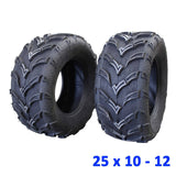 2pcs 25x10-12 Tyres Tires 12 Inch For ATV Quad Buggy Off Road Farm Bike 6 Ply - TDRMOTO