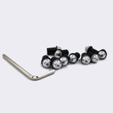 10pcs 5mm Motorcycle Windscreen Windshield Bolts Screw Kit Nuts Washers Silver - TDRMOTO