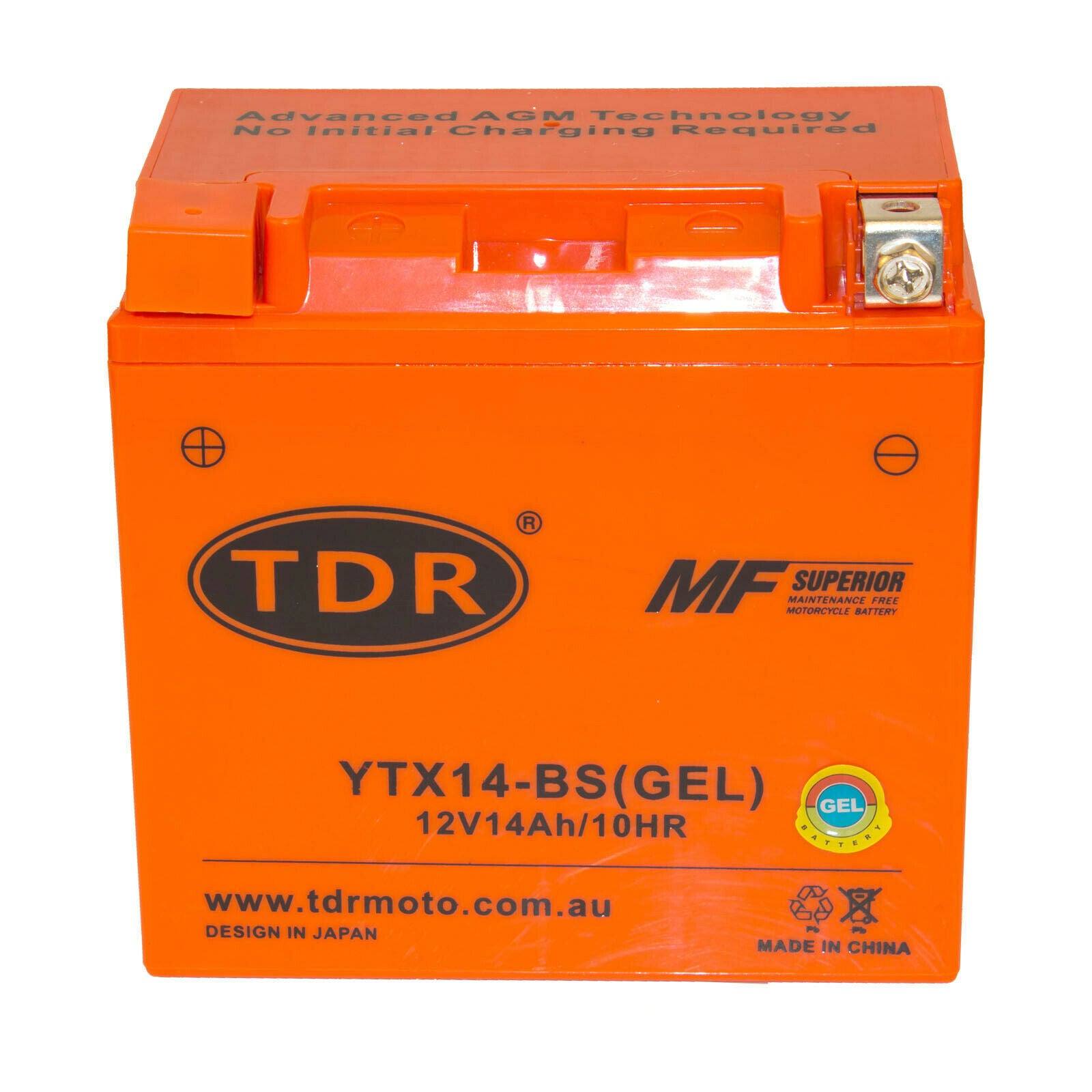 YTX14-BS Motorcycle Motocross 12v 14AH 200CCA GEL Sealed AGM Battery Motorcycle - TDRMOTO
