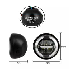 Motorcycle 6.5" 7" Headlight Round LED Driving Lamp Head Lamp with Brackets Set - TDRMOTO