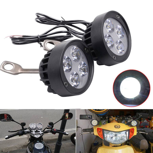 2x 4 LED Motorcycle Mirror Mount LED Driving Headlight Fog Spot Light Spotlight - TDRMOTO