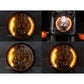6.5" Motorcycle Headlight Amber LED Turn Signal Indicators For Harley Cafe Racer - TDRMOTO
