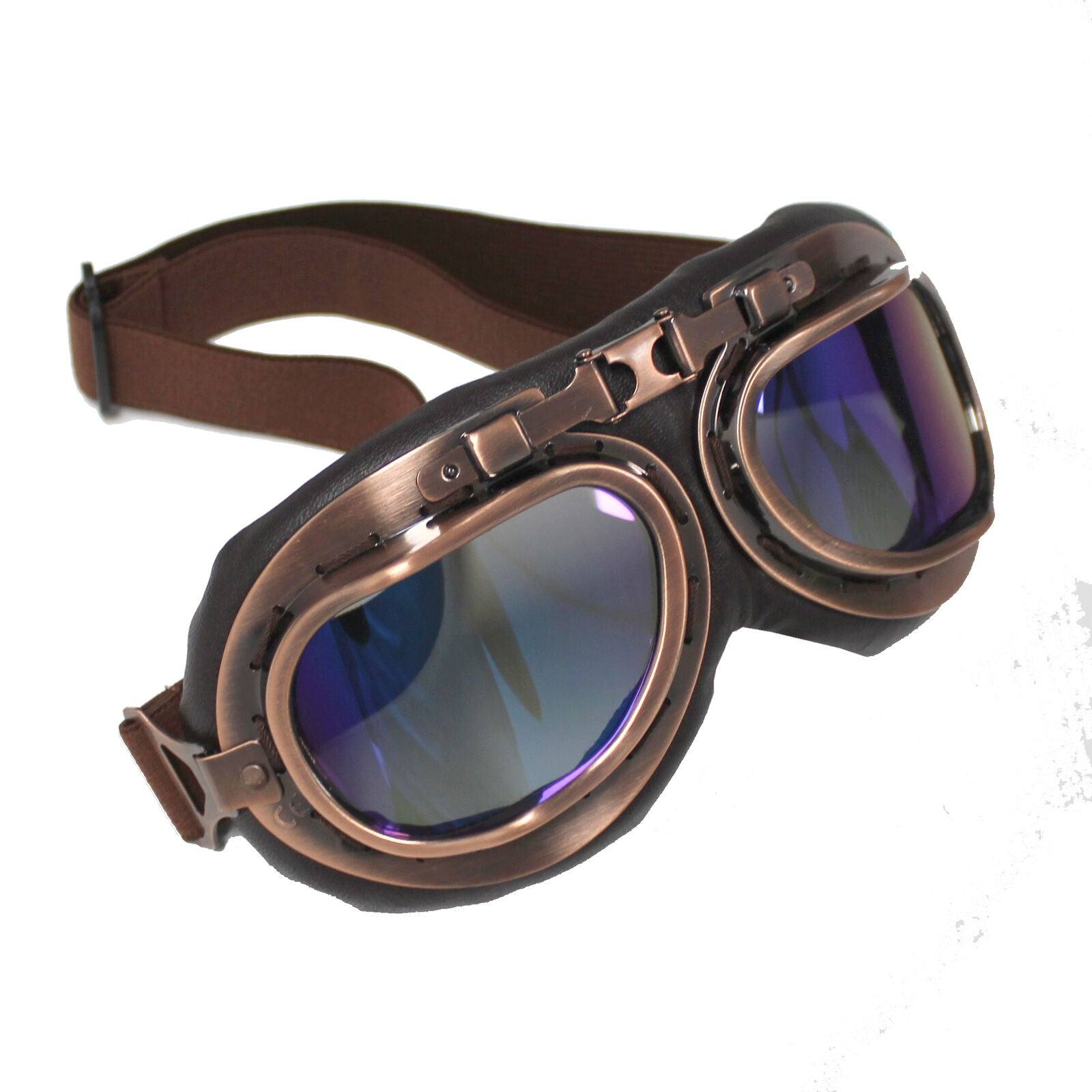 Motorcycle Vintage Style With Glasses Goggles Retro Harley Helmets For Men Women - TDRMOTO