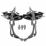 CHROME FLAME MOTORCYCLE REARVIEW MIRRORS 4 KAWASAKI VULCAN VN EN 800 900 1500 - TDRMOTO