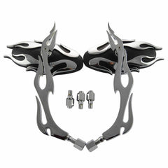 CHROME FLAME MOTORCYCLE REARVIEW MIRRORS 4 KAWASAKI VULCAN VN EN 800 900 1500 - TDRMOTO