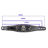 Men Women Teenager Black leather Skull Stud Strap Wrist Band Cuff Punk - TDRMOTO