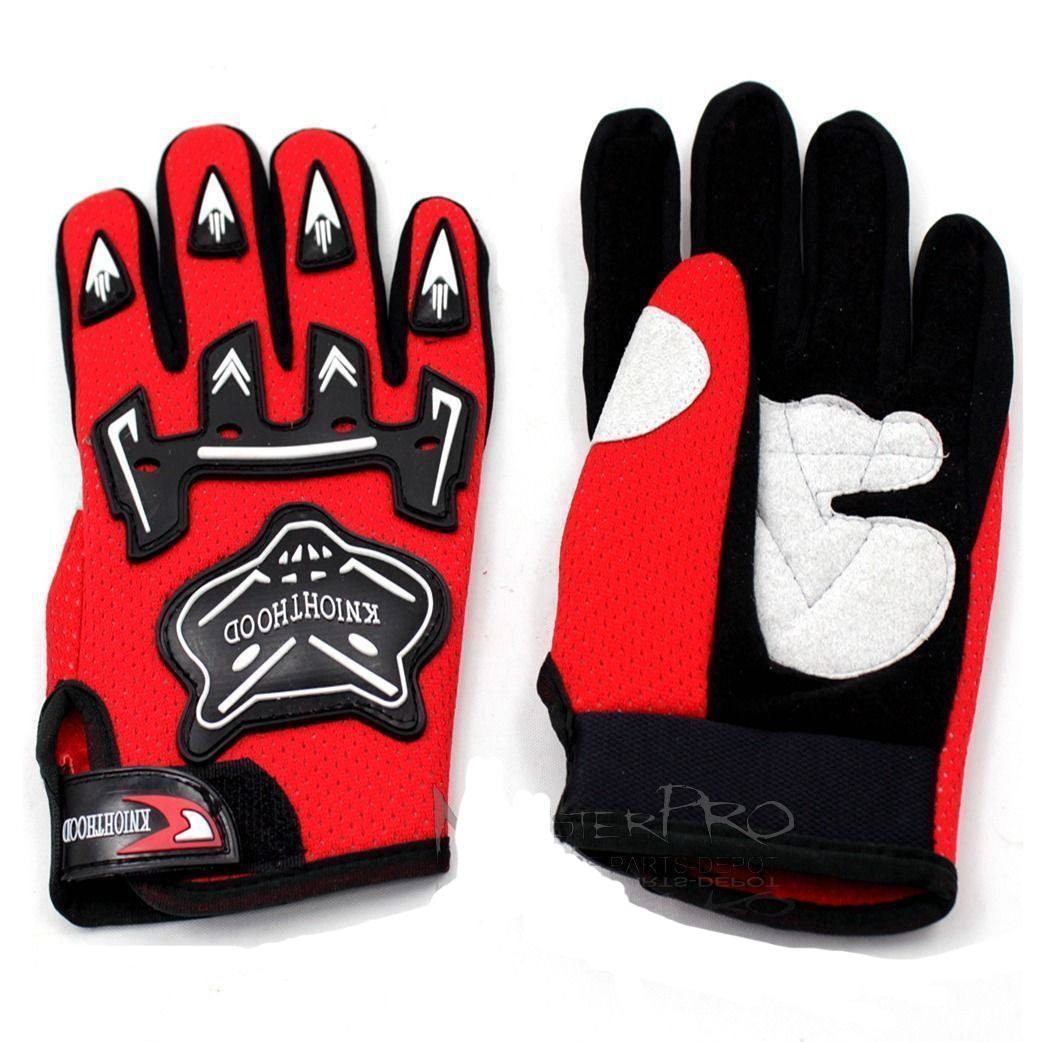 Adult Motocross MX Racing Gloves Off Road Riding Dirt Pit Trail Bike Atomik New - Red - TDRMOTO