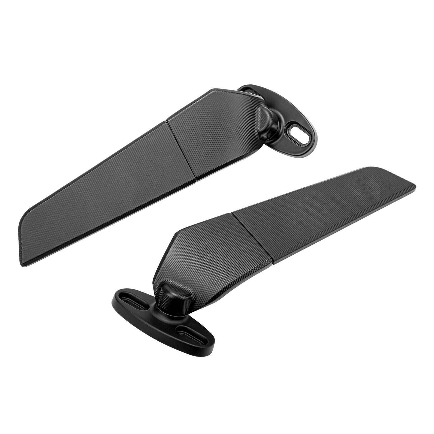 2Pcs Unviersal Motorcycle Rearview Mirrors Adjustable Wind Swivel Wing Mirror - TDRMOTO