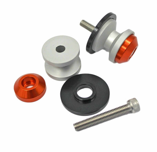 Universal Orange 6mm Motorcycle Bike Aluminum CNC Swingarm Sliders 6mm Spools - TDRMOTO