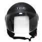 TDR Matt Black Open Face Motorcycle Helmet for Adult - TDRMOTO