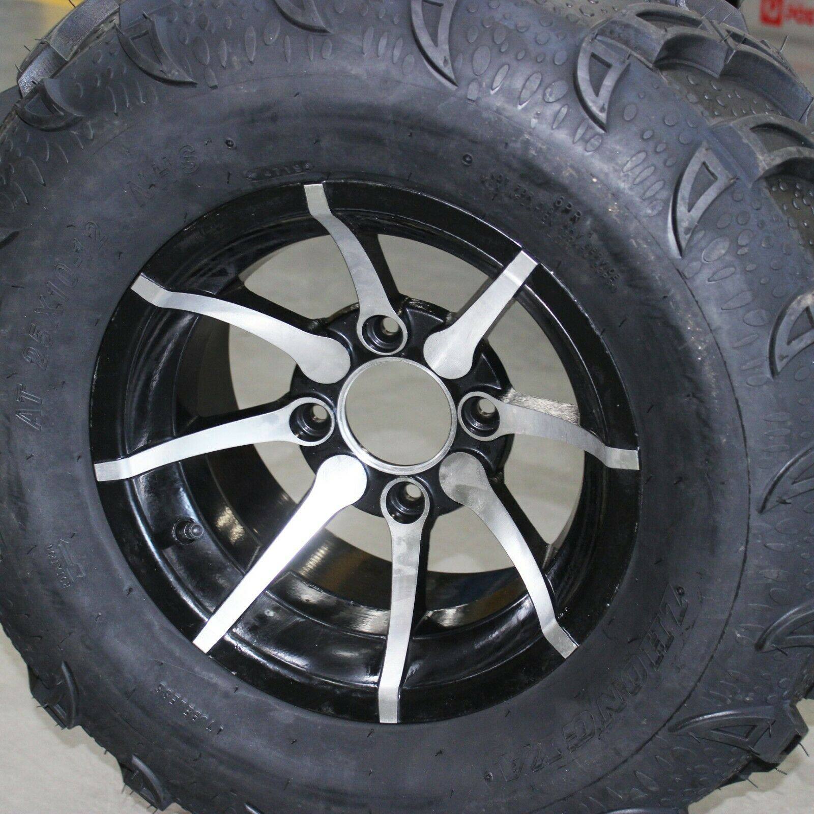 25X10-12" Front Alloy Wheel Rim Tyre Tire For Quad Dirt Bike ATV Buggy - TDRMOTO
